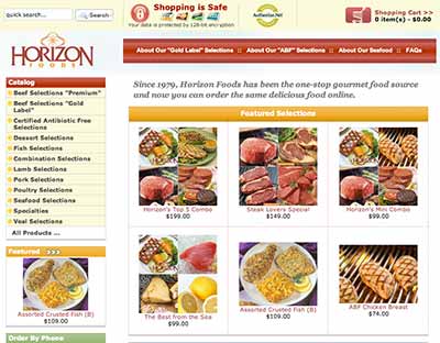 ecommerce design horizonfoodsdirect.com
